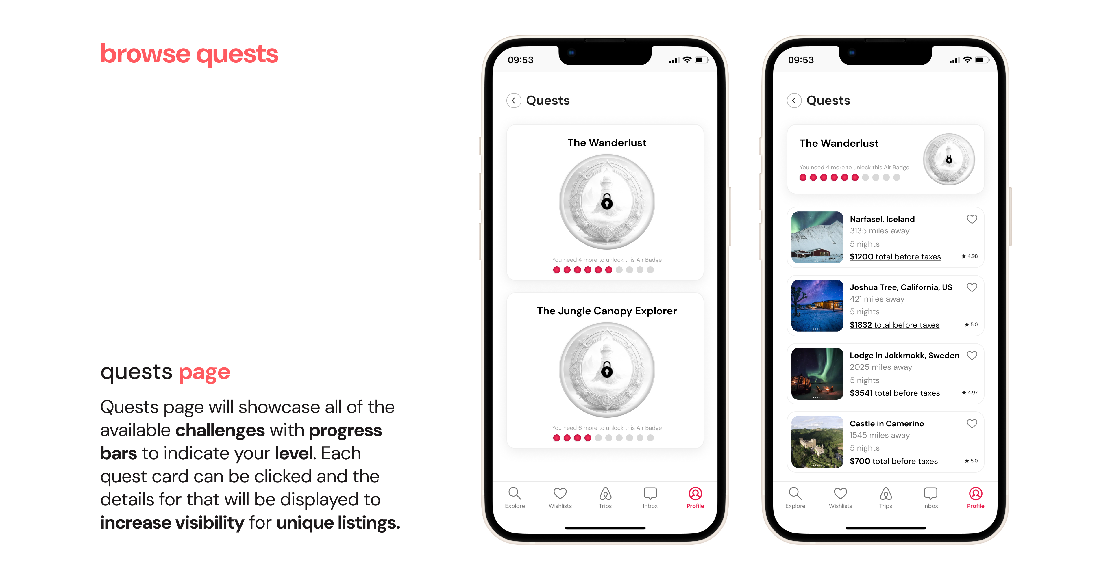 Browse quests screen