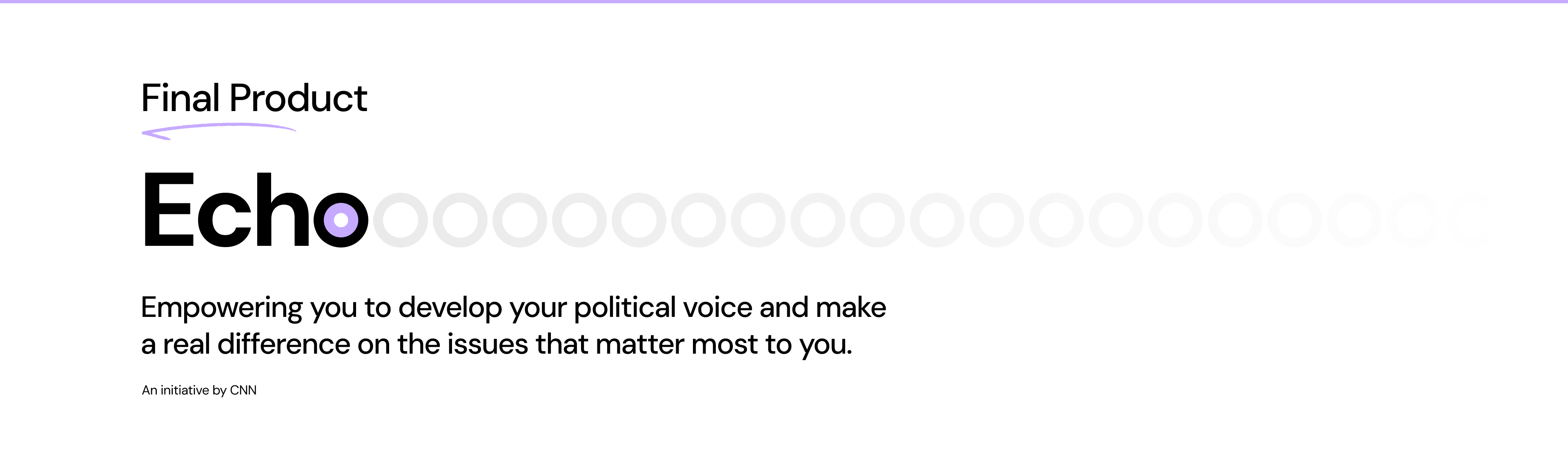 Final product: the Echo wordmark and its mission, empowering youth to develop their political voice