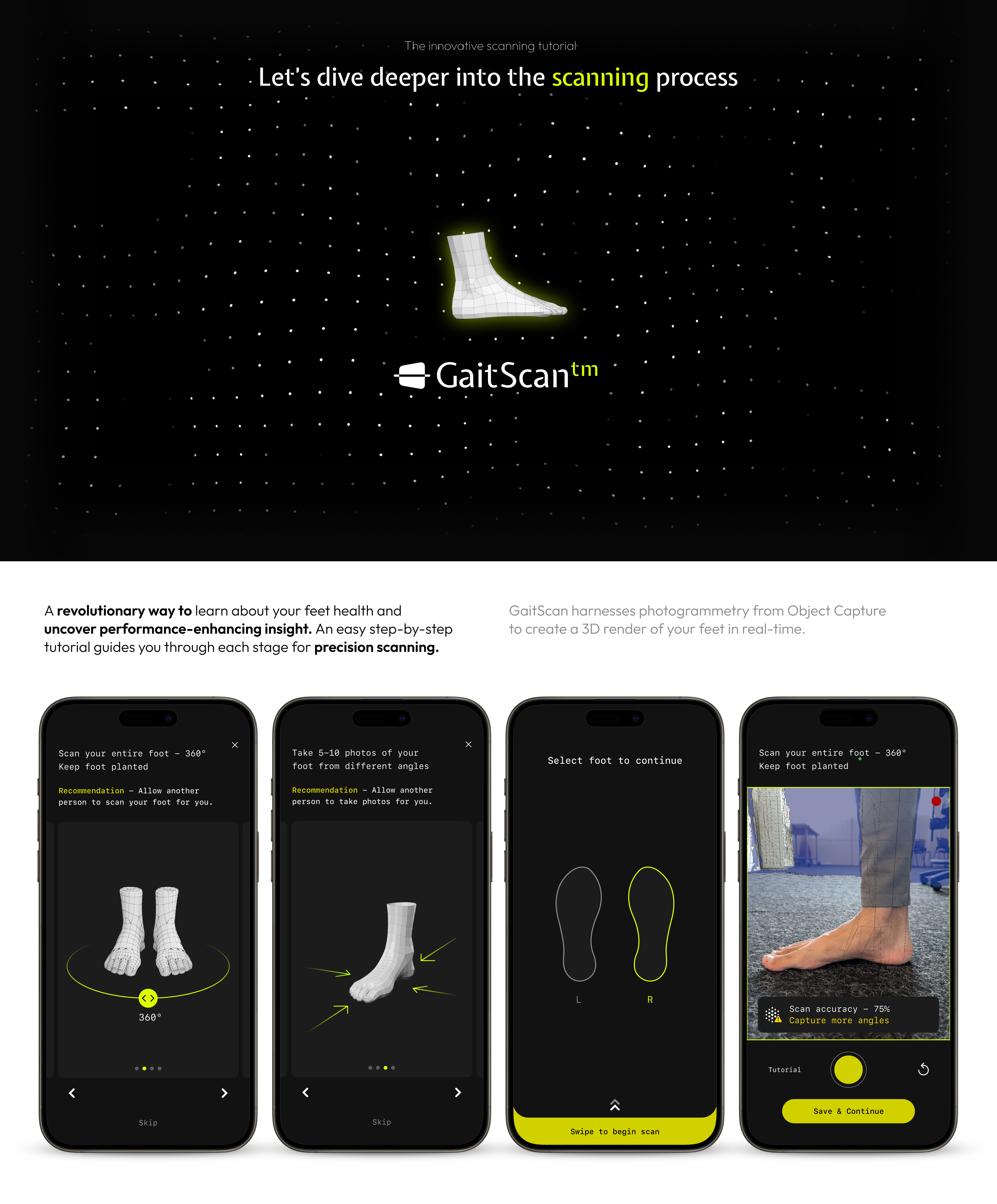 AI-driven gait scan flow used to recommend the best running shoes